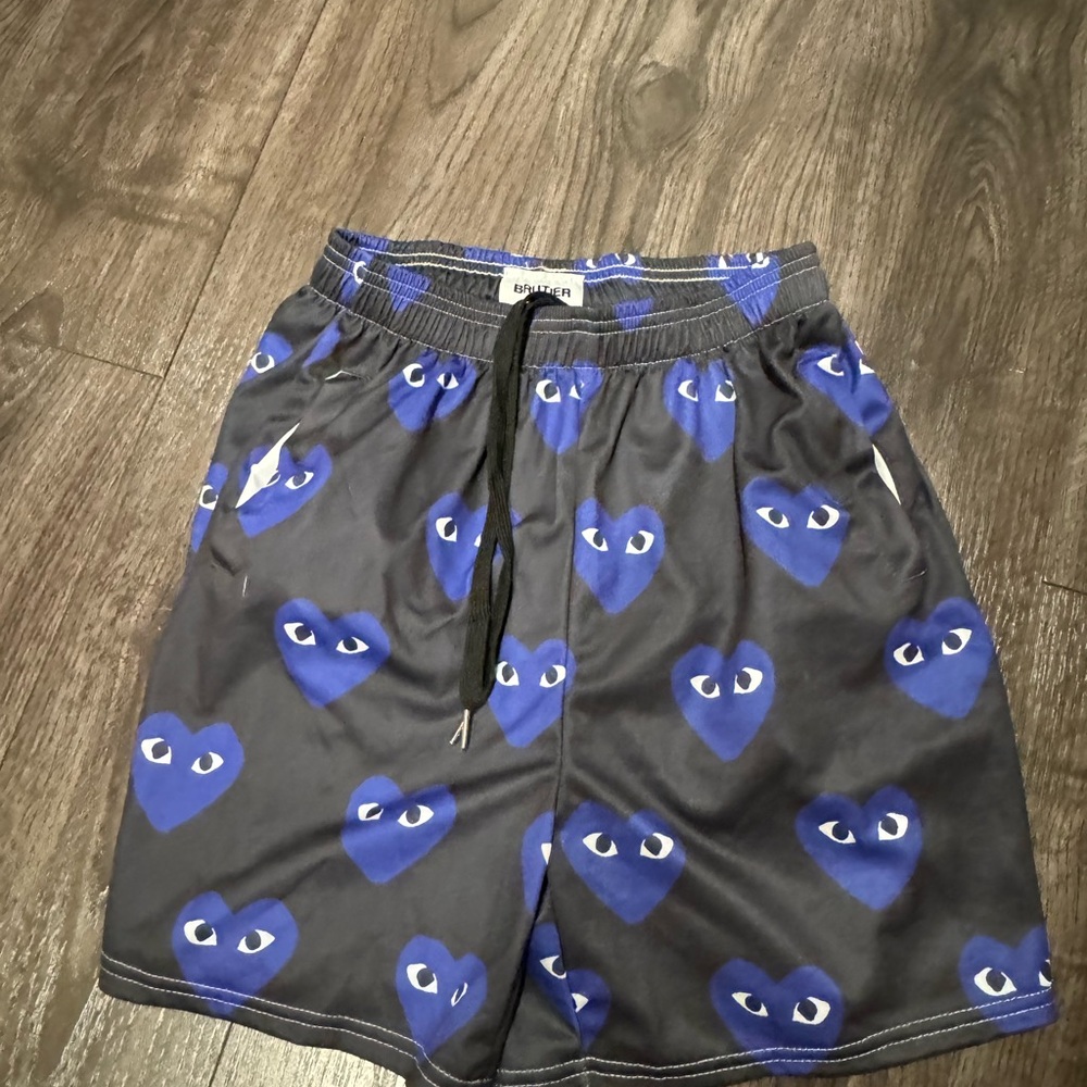 Blue Heart Patterned Men's Shorts
